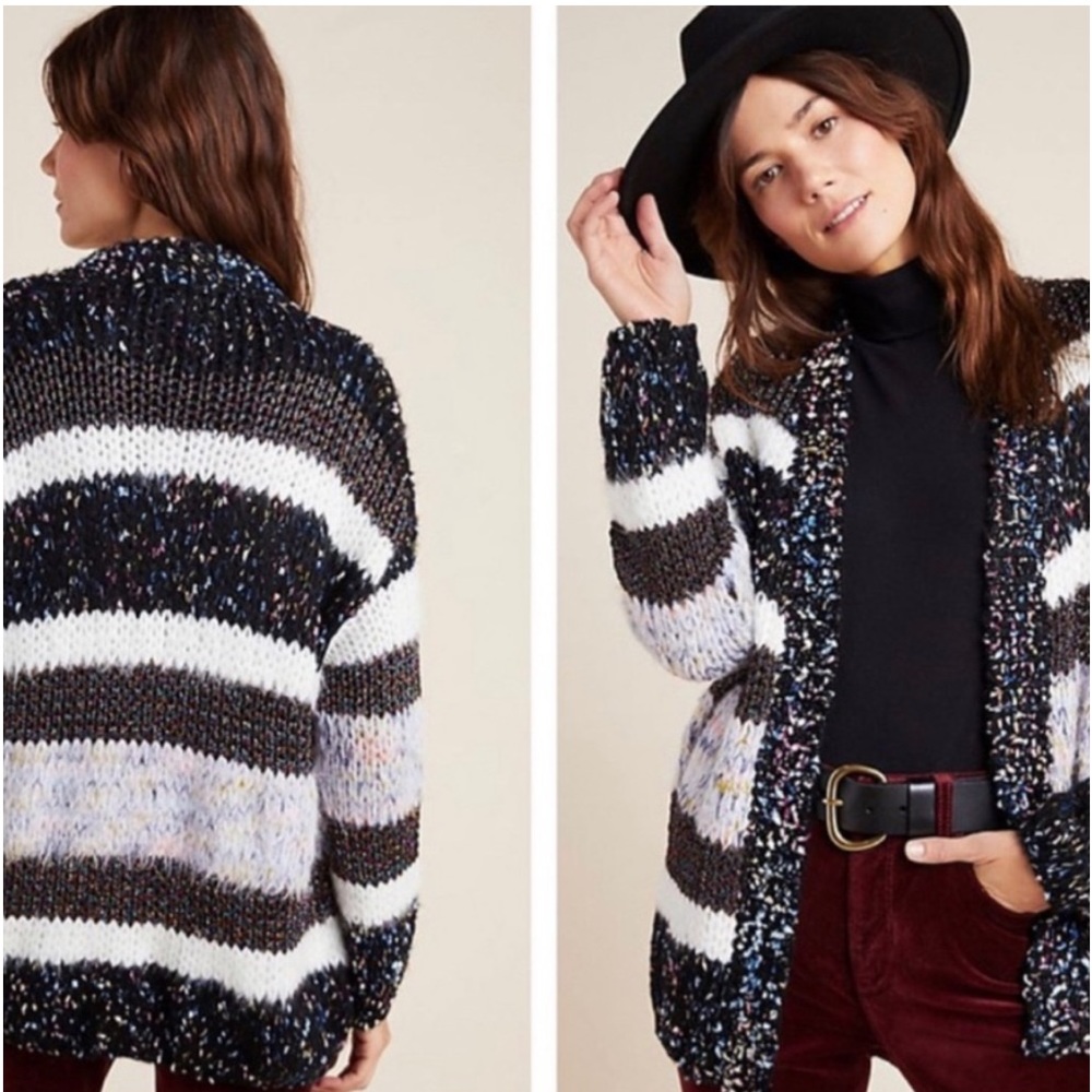 Anthropologie Heartloom Ariah Textured Cardigan, Cozy Chunky Sweater Boho Chic